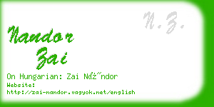 nandor zai business card